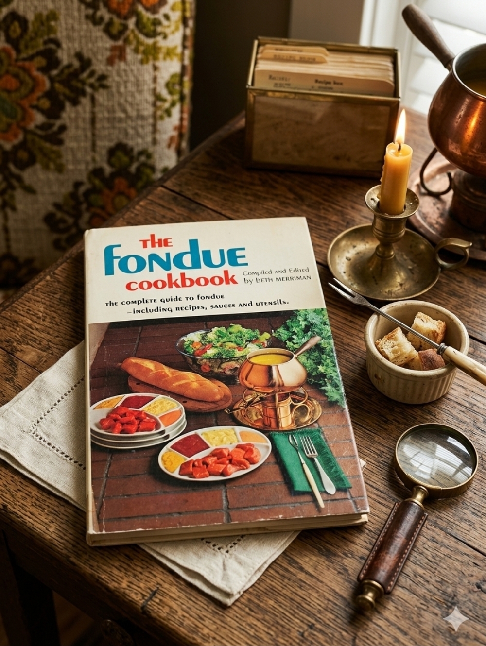 Vintage 1969 The Fondue Cookbook by Beth Merriman Mid Century Retro Recipes
